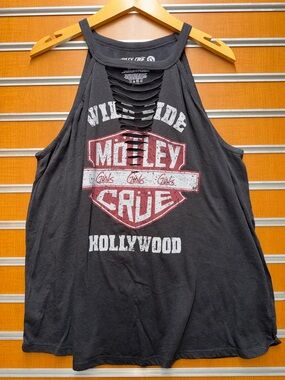 Motley Crue Graphic Cutout Black Tank Top